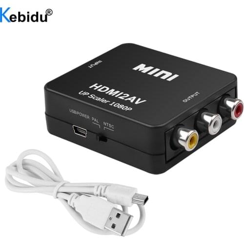 Kebidu Mini 1080p Video Cable HDMI-compatible to AV Composite RCA CVBS Video Audio Signal Wire Cord 1.4m Adapter Converter