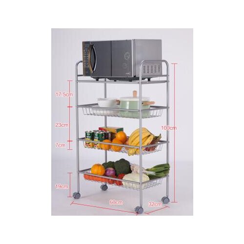Kitchen shelving. Rack. Multi - layered multi - purpose vegetable seasoning bowl rack. Storage rack with wheel rack