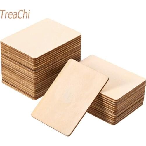 Laser Engraving Blank Rounded Wooden Squares Can Diy Graffiti Painting Children Watercolor Drawing Board 30 Pcs/lot