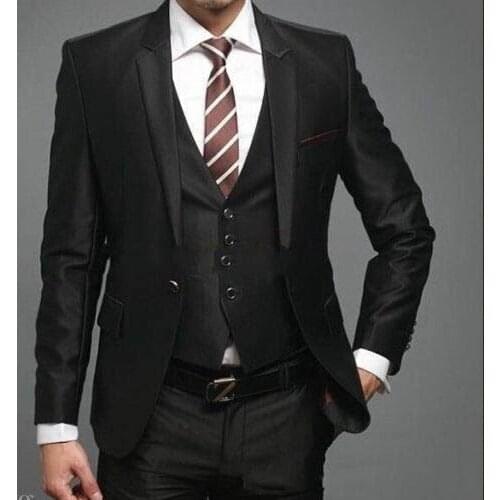 Groom Coat Wedding Suits For Men 2016 Black Mens Wear Wedding Groom Tuxedo, Tailored 4 Piece Suit Black Wedding Tuxedos For Men