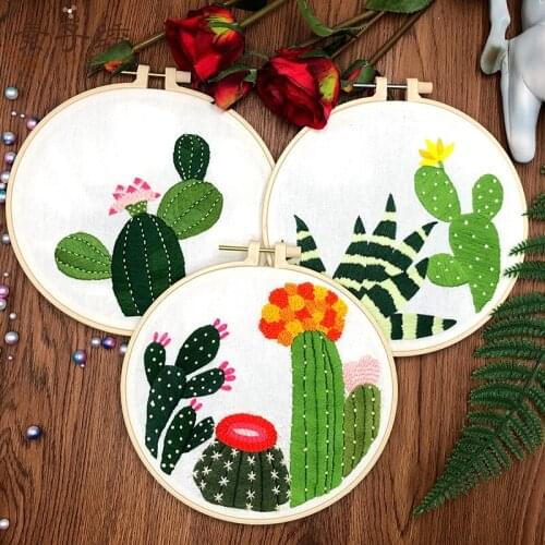 Cross Stitch Kits Diy Sewing Needlework Craft Handicraft Embroidery Frame Embroidery Hoop Beginner Material Bag Punch Needle Set