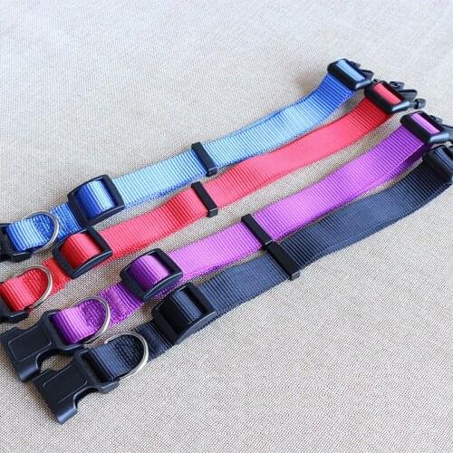 1Pcs Dog Collar Nylon Pet Adjustable Dog Collar For Small Medium Large Dogs Puppy Cat Solid Color Dog Leash Pet Supplies