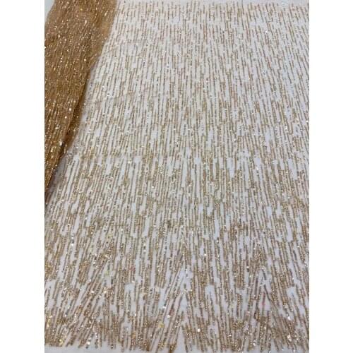 Nigerian Mesh Lace Fabrics SYJ-488886 with Beads African Sequins Lace Fabric High Quality French Tulle Lace Fabirc