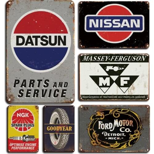 Nissan Citroen Car Poster Metal Painting Tin Sign Vintage Tin Plate Retro Garage Wall Sticker Decor Accessories Metal Plaque