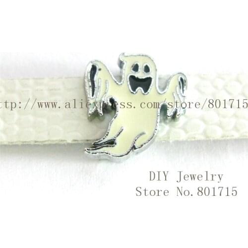New Arrival Halloween series 8mm Slide Charms 100pcs Bat DIY charms Internal Dia. 8mm fit 8mm band SL438
