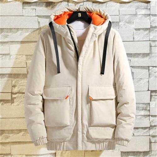 New Men Hooded Parkas Jackets Winter Thicken Windproof Mens Down Cotton Clothing Outdoor Casual Warm Parka Coats Male Trendy