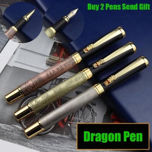 Classic Design China Style Full Metal Ink Fountain Pen Business Men Luxury Writing Gift Pen Buy 2 Pens Send Gift