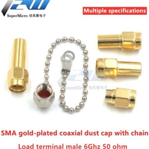 Gold-plated SMA load terminal male 6GHZ50 ohm coaxial dust cap SMA plug dummy load belt chain