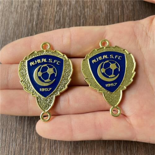 JunKang 2pcs Football Game Moon Star Crown Coconut Tree Lion Boat Anchor National Flag Various Hang Tags DIYHandmade Rosary Hasp