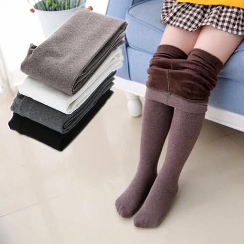 Spring Autumn Winter Girls Leggings Plus Velvet Children Stocking Warm Elastic Pantyhose for Girls Pants Kids Tights 90-155cm