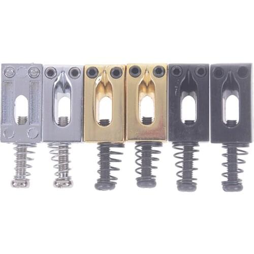 2 PC Electric Guitar Part Saddles Chrome Tremolo Bridge Saddles Replacement Parts For Electric Guitar Spring Screw Accessories