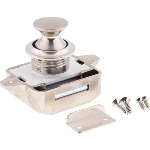 Push Button Latch Lock Keyless Fit for Boat RV Caravan Cabinet Cupboard Doors Nickel