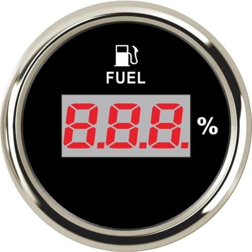 0-190ohm Motorcycle Boat Fuel Level Indicator Meters Digital Oil Tank Gauges for Car Truck Yacht Automobile 12V 24V