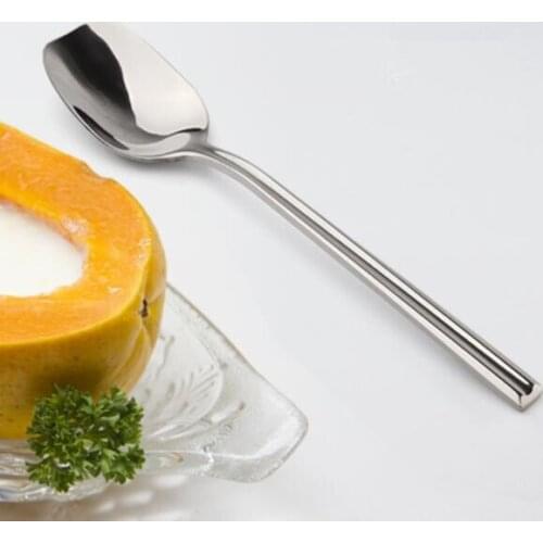 1PC 304 Stainless Steel Buffet Serving Dessert Spoon Thickness Soup Rice Dinner Spoon Western Restaurant Bar Spoon PK 014