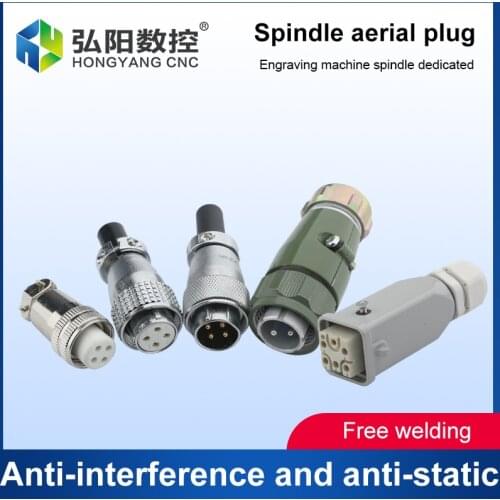 1pcs Spindle Aviation Socket Connector Plug Socket 4 Core Cnc Spindle Aviation Plug Cable Connector Accessories
