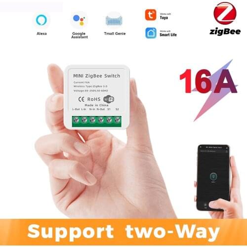 10A 16A Mini Smart Zigbee 3.0 DIY Module Breaker Switch 2 Way Control Tuya Smart Home Universal Module Support Alexa Google Home
