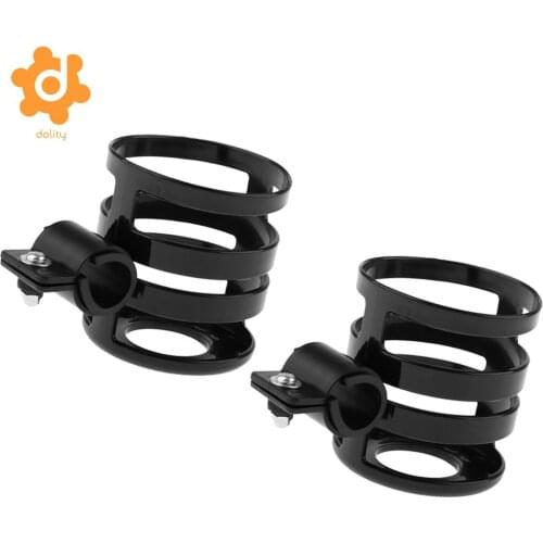 2pcs 360 Degree Rotatable Water Bottle Cage Cup Holder Drink Rack Bracket for Strollers Wheelchair Kids Adult Bikes Black