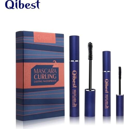 2PCS/SET 4D Fiber Black Mascara Lengthening Curling Cosmetic Mascara Professional Natural Waterproof Eyelash Eye Makeup Tools