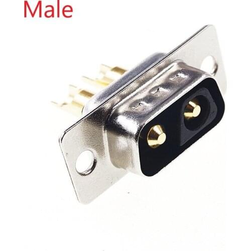 20 pcs D-Sub Connector Plug male 30 AMP Large Current 2 Pin Combo 2V2 Gold Flash Panel Mount Wire Solder Cup High Power