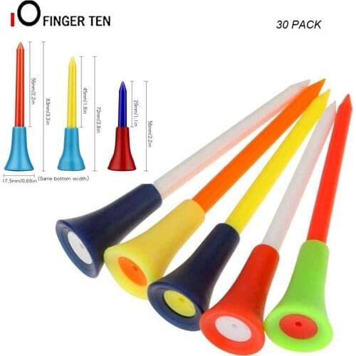 30pcs Multi Color Durable Rubber Cushion Top Golf Tees Plastic 83mm 70mm 54mm Unbreakable Tee