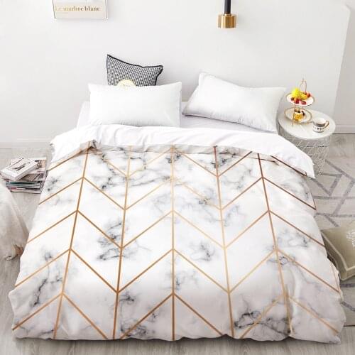 3D HD Digital Printing Custom Duvet Cover,Comforter/Quilt/Blanket case Queen King Bedding 220x240,Bedclothes Marble on White