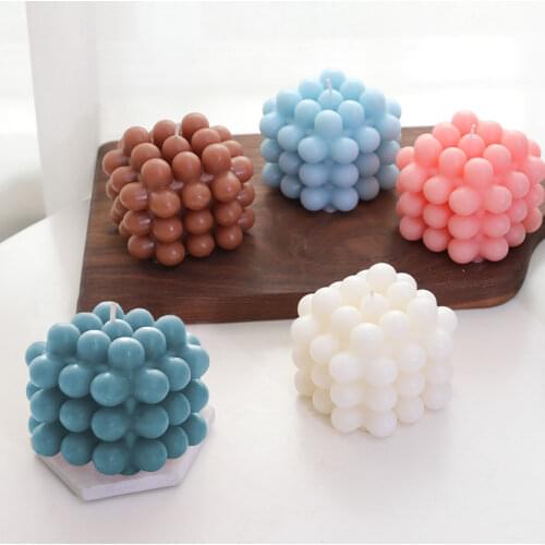 3D Magic Cube Aromatherapy Candle Mould Soy Wax Essential Oil Candle Props Photography Smokeless Scented Candle