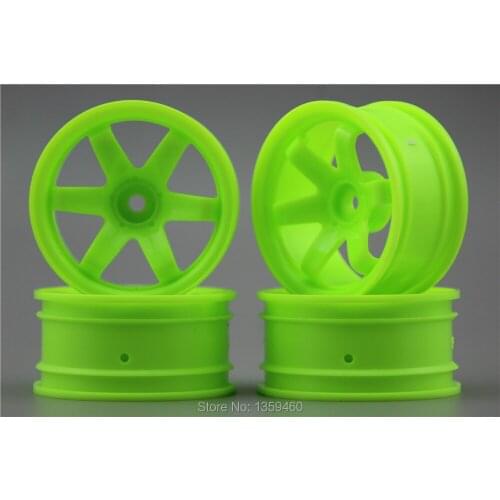 4pcs 1/10 Touring&Drift Wheel Rim W6SNG(Material Green) 6mm offset fits for 1:10 Touring&Drift Car 1/10 Rim 10004