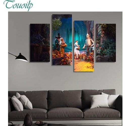 4pcs/set,,Russia,Home Decoration 5D DIY Diamond Painting Resin Square Drill,full square Diamond Embroidery cartoon