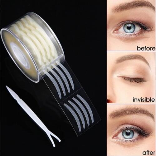 600pcs Invisible Eyelid Sticker Double Eyelid Tape Lace Eye Lift Strips Eyelid Stripe Big Eyes Makeup Invisible Tool