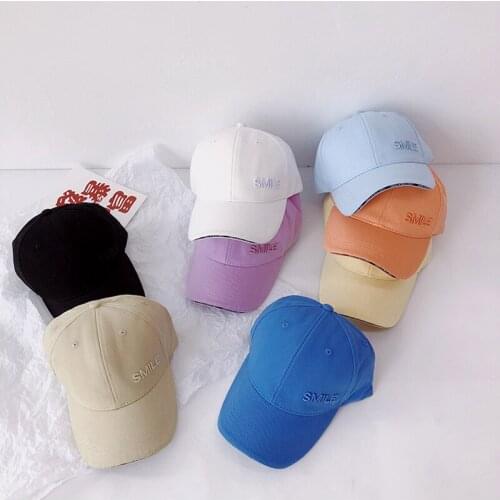 Autumn Kids Boys Girls Baseball Hats Fashion Smile Letters Pattern Baby Sun Hats Spring Summer Children Caps