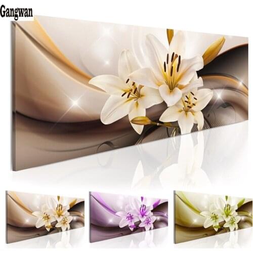 Large 5D DIY Diamond Painting Cross Stitch"lily flowers"painting Diamond Mosaic Embroidery sale stickers decoration painting art