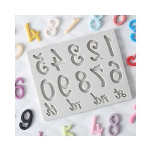 Large Numbers Silicone Mold 3D Fondant Mold Cakes Decorating Tools DIY Gumpaste Kitchen Bakeware K143