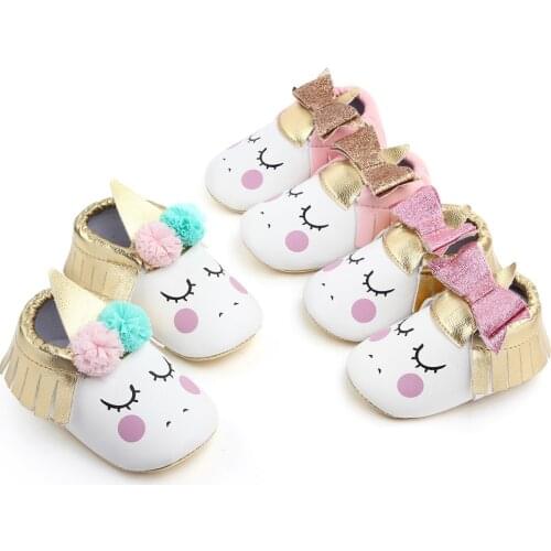 New Arrival 2019 First Walkers Baby Girl Shoes Newborn Spring & Autumn Cartoon Bow Tassel Infant Toddler Baby Moccasins Shoes