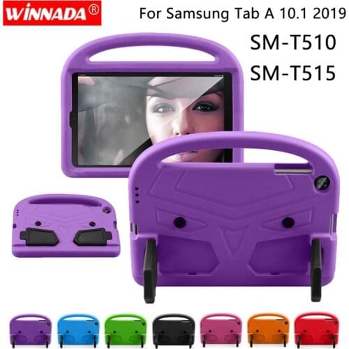 For Samsung SM T510 Case Kids Tablet Protecter cover shock proof EVA foam Hand-held Stand Cover for Galaxy Tab A 10.1 2019 T515