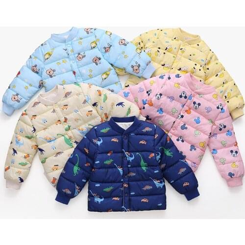 Girls Boys Children Cartoon Mickey Fashion Print 2021 Winter New Girls Casual Coat Clothes For 1-5 Years