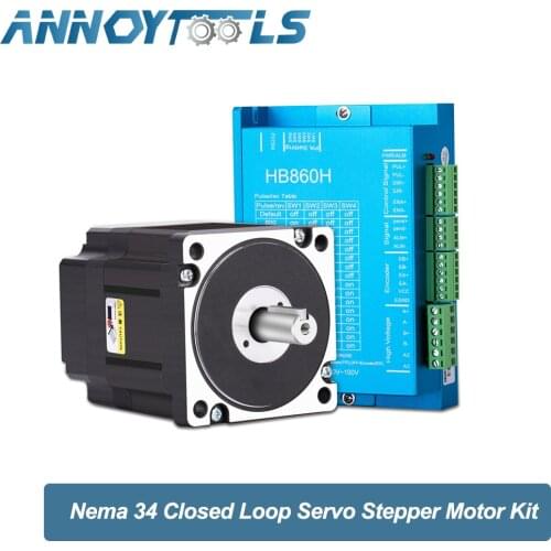4.5N 8.5N 12.5N Closed Loop Stepper Motor CNC KIT Nema 34 Stepper Motor With HBS86H/HB860H Driver & Interface board cable