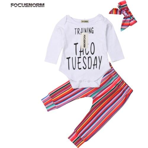 Toddler Baby Girl Striped Spring Sunsuit Clothes Set Newborn Kids Girls Cotton Outfits Romper Bodysuit+Pants Leggings 2Pcs Set