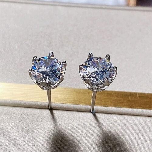 Huitan Minimalist Cubic Zirconia Crystal Earrings Women High-quality Silver Color Accessories Delicate Girl Gift Classic Jewelry