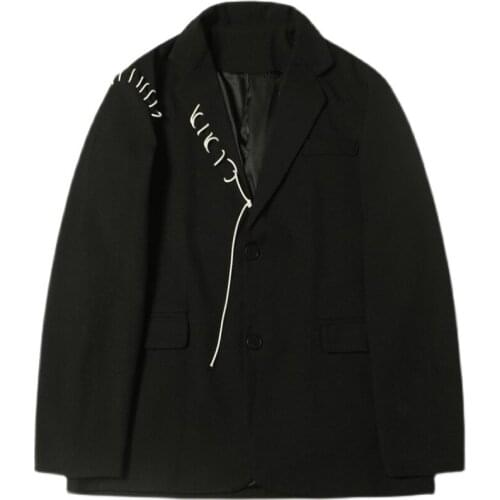 Gothic Punk Japanese Design Sense Irregular Tie Casual suit Male Asymmetric Tie Suit