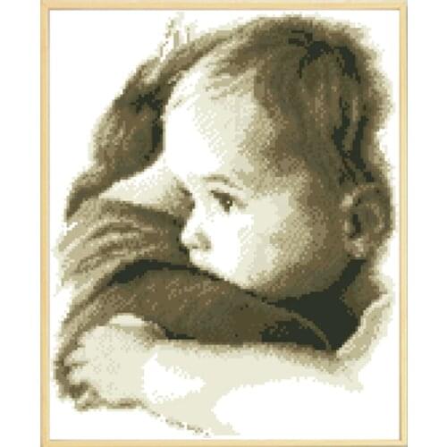 Mothers Embrace Cross Stitch Kits Patterns Printed Count Embroidery Needlework Sets 11CT 14CT DIY Sewing Crafts Canvas Painting