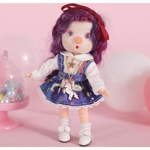 Ob11 doll clothes dress skirt 1 / 12bjd doll clothes beautiful knot pig mini salon GSC element body strap skirt girl toy gift