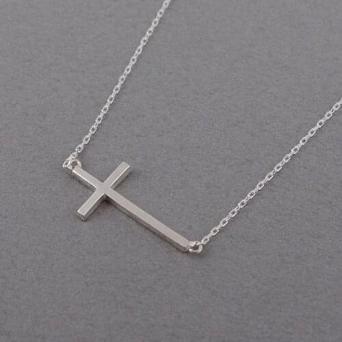 30 New Blessing amulet Sideways Cross Necklace Cute Cool Christian Cross Necklaces Simple Tiny Faith Religious Necklace jewelry