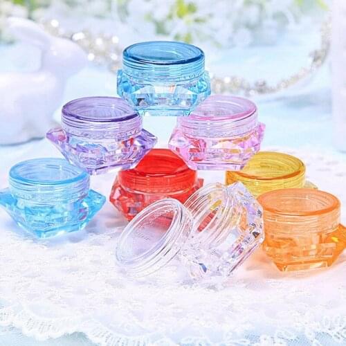 5g Colorful Bottle Square Transparent Cosmetic Empty Cream Bottle Cosmetic Box Plastic Face Cream Jar Pot Container Random Color
