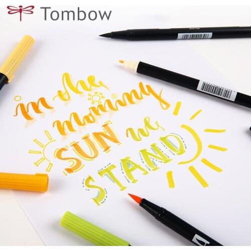 1pc Tombow Brush Pen ABT Dual Head Colorful Water Based Ink for Scrapbook Drawing Writing Journal Stationery Supplies