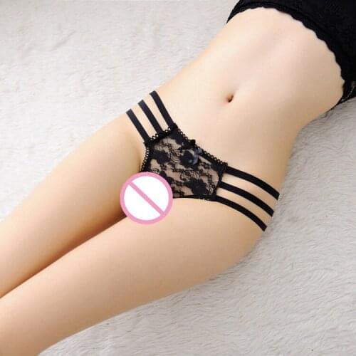 Womens Sexy lingerie Thongs G-string Underwear Panties Briefs Ladies T-back Straight lace Jacquard low waist