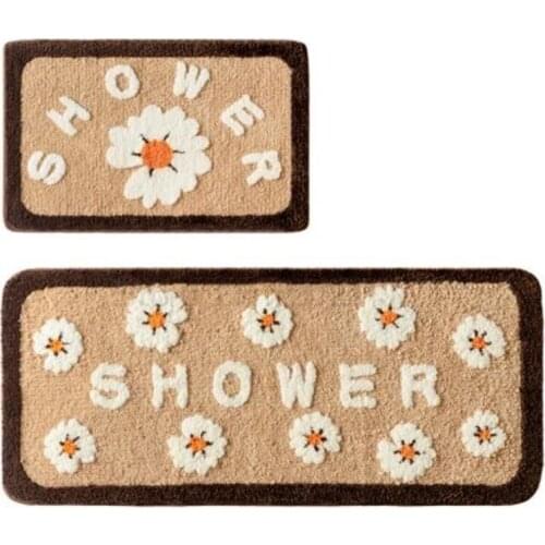 Bathroom super absorbent floor mat household lovely bathroom door carpet quick drying anti-skid foot mat
