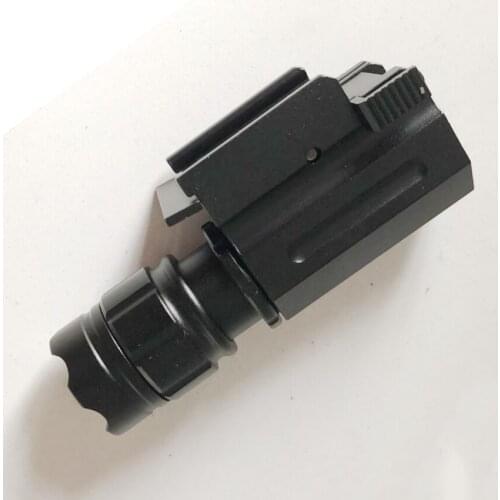 Tactical Portable Retractable Flashlight Aluminium Alloy 200 Lumen LED Weapon Light Hunting Torch With 20mm Rail Mount