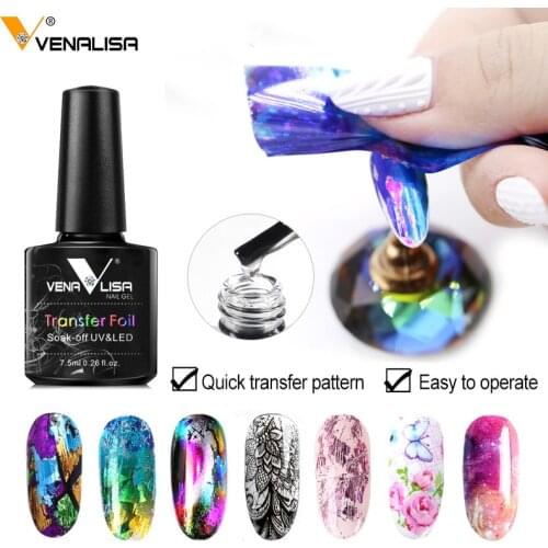 Venalisa Foil Transfer Gel Easy Apply Nail Art Design Manicure Enamel Gel Polish UV LED Gel Nail Polish Lacquer Varnish Foil