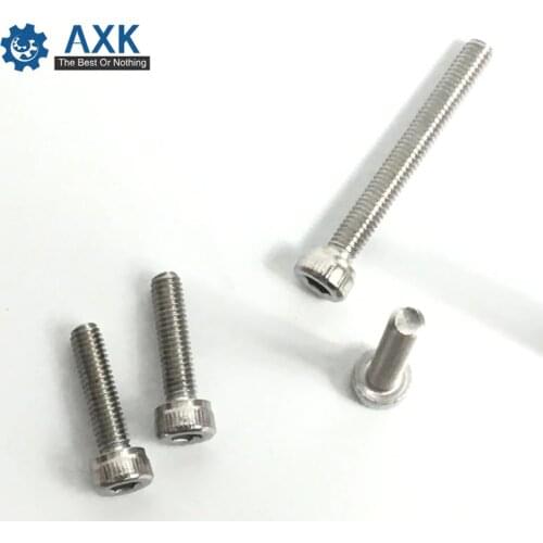 Axk 50pcs Din912 M6x8/10/12/14/16/20/25/30/35/40 Screw Stainless Steel A2 Hexagon Hex Socket Head Cap Screws