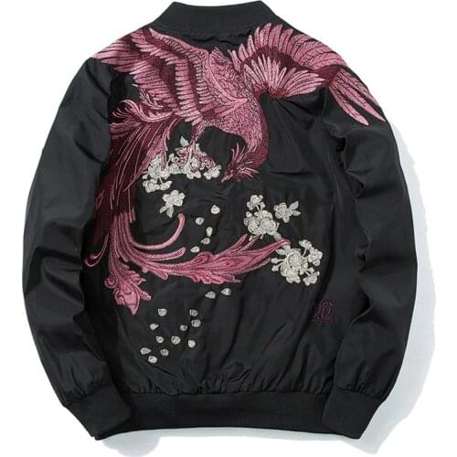 Japanese streetwear mens bomber jackets outerwear male dragon kimono jacket men winter clothes 2018 KK2425